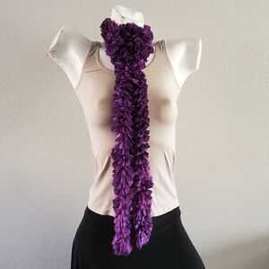 BOGO Scarf Sale - Purple and pink long ruffle scarf